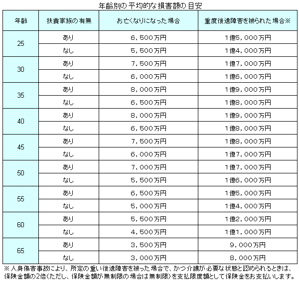 人身傷害の保険金額を設定する際の目安を教えてほしい とのご意見を 補償選びのヒント おとなの自動車保険