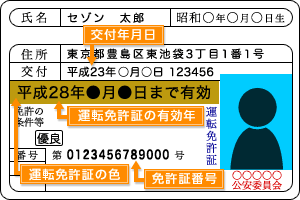 運転免許証の色 うんてんめんきょしょうのいろ 保険の用語集 セゾン自動車火災保険